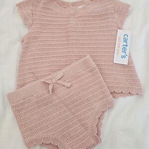 CARTER'S Light Pink Ruffle Shirt and Diaper Cover